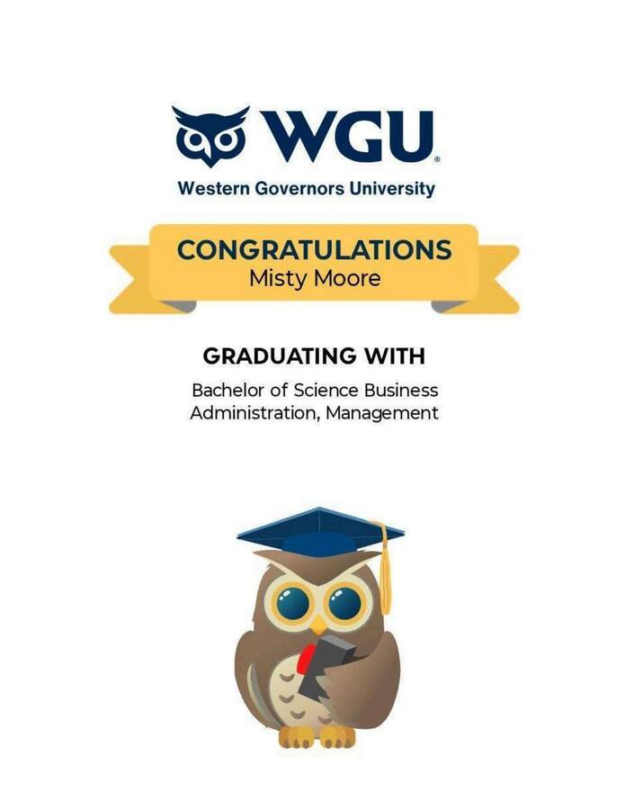 WGU B.S. Business Administration diploma